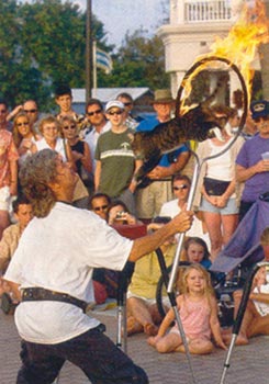 Sara Jumping through the Flaming Hoops